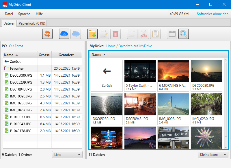 Mit dem MyDrive Client wird die Bedienung des Cloud-Speichers noch einfacher und schneller.